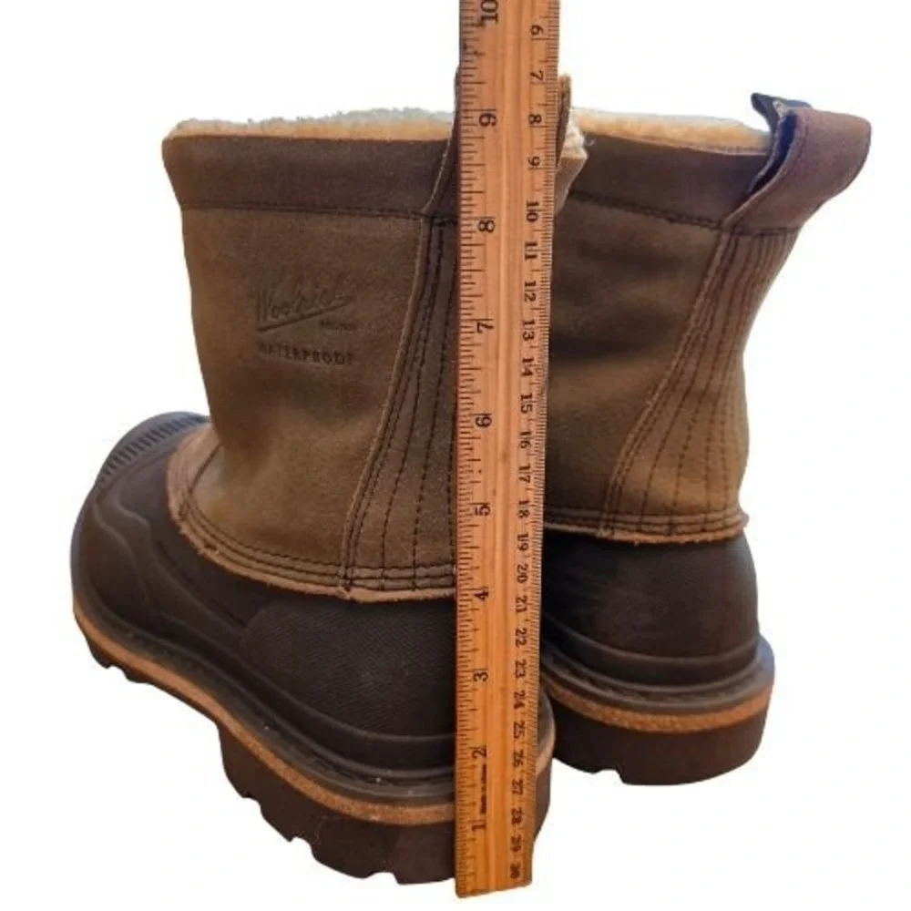 Woolrich Mens 8 Waterproof Duck Boots Tan Suede Shearling Lined Winter Gorpcore
